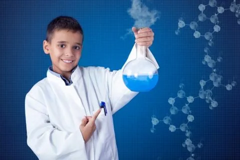 Young scientist  testing a new formula Stock Photos