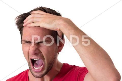 Young screaming man Stock Photos