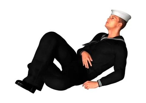 Young Seaman on White Stock Illustration