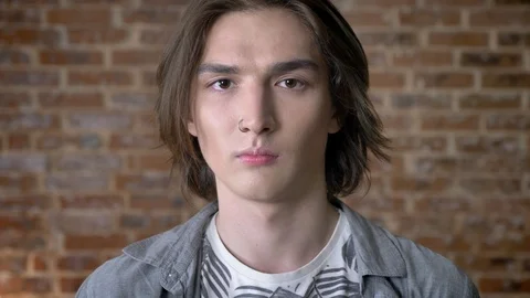 Men Long Hair Nose Ring Young Serious Long Hair Man With Nose