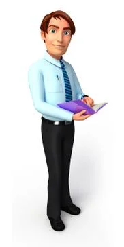 Young Service man with diary Stock Illustration