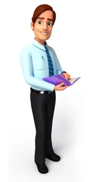 Young Service man with diary Stock Illustration