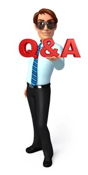 Young service man with q &amp; a Stock Illustration