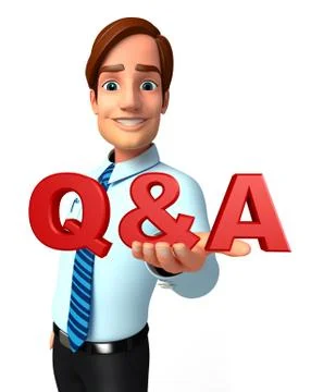Young service man with q &amp; a Stock Illustration