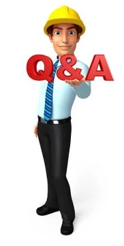 Young service man with q &amp; a Stock Illustration
