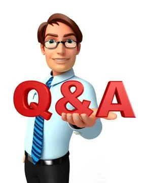 Young service man with q &amp; a Stock Illustration