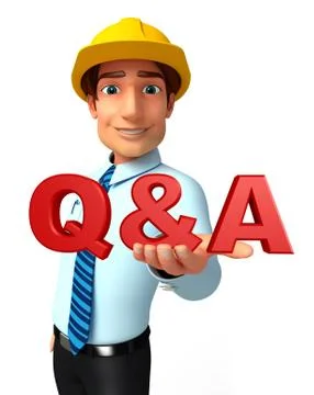 Young service man with q &amp; a Stock Illustration