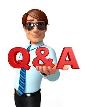 Young service man with q &amp; a Stock Illustration