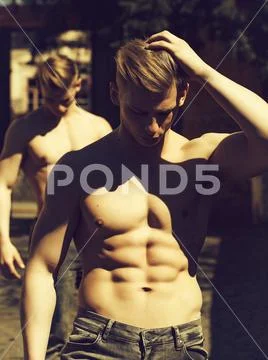 Young sexi twin brothers Stock Photos