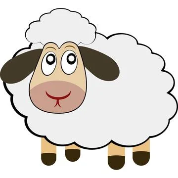 A young sheep with white wool. Vector illustration. Stock-Illustration