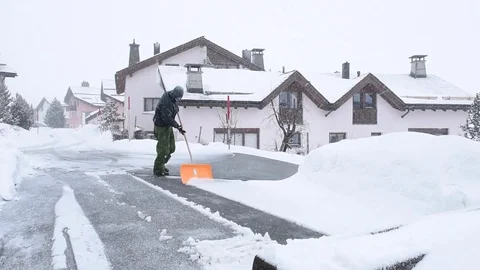 Young shoveler at work Video stock 76825568