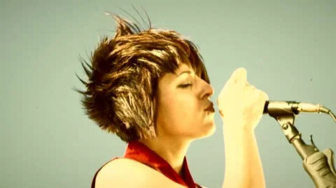 Young singer Stock Footage 20485436