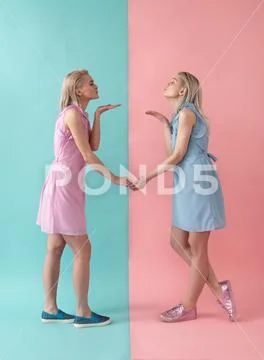 Young sisters loving each other Stock Photos