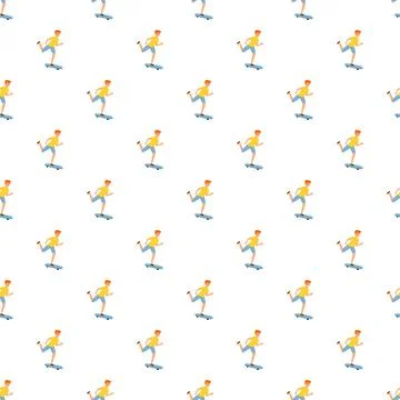 Young skateboarder boy pattern for active lifestyle Stock Illustration