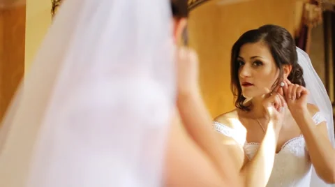 Young smiling bride preparing for the best day of her life called wedding Stock Footage 61474215