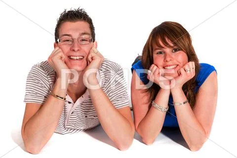 Young smiling couple Stock Photos