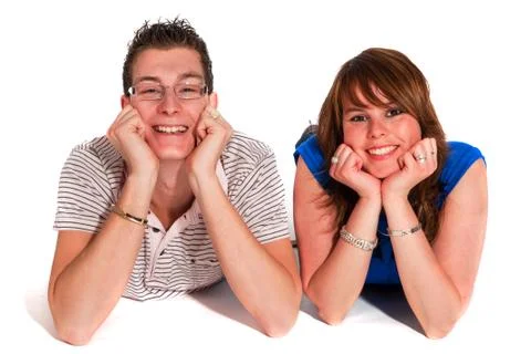 Young smiling couple Stock Photos