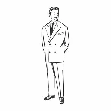 Young smiling retro man Stock Illustration