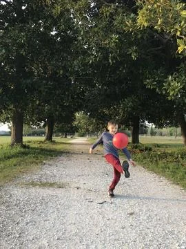 Young Soccer Player Practicing Stock Photos