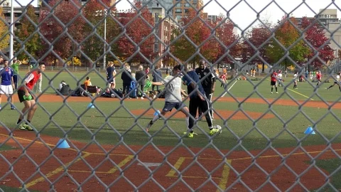 Young soccer players training Stock Footage 69813941