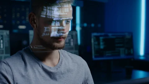 Young Software Programmer Working on Personal Computer in Digital Identity Cyber Stock Footage 103573774