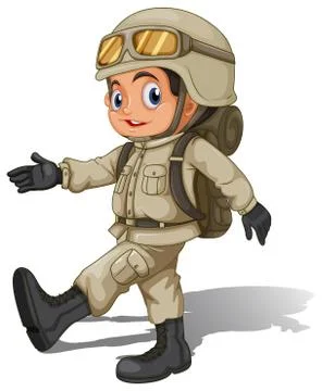 A young soldier Stock Illustration