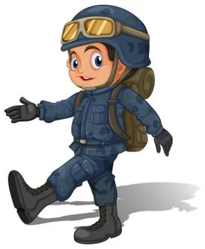 A young soldier Stock Illustration
