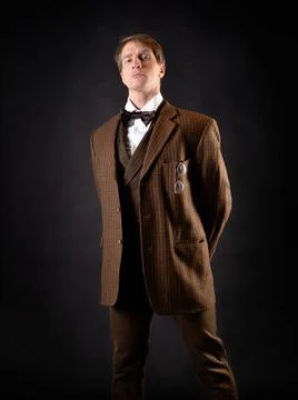 A young, solid man in the image of a Victorian scientist, Stock Photos