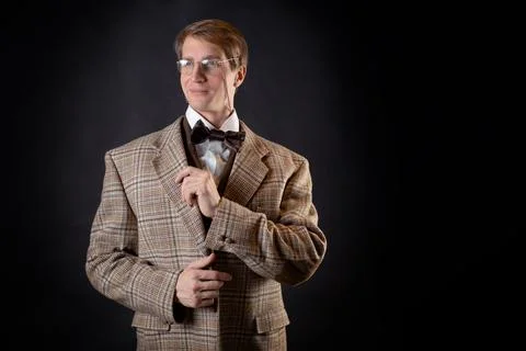 A young, solid man in the image of a Victorian scientist, Stock Photos