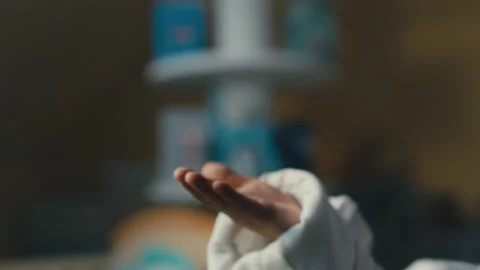 Young spaceman hand close up Video stock 164137240