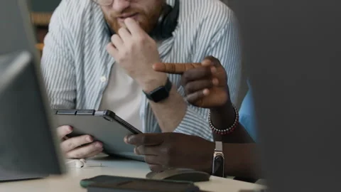 Young Specialists Testing New Software Video stock 283210731