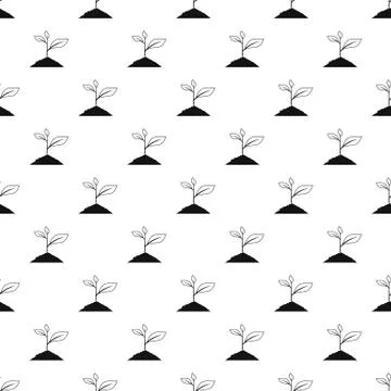 Young sprout seedlings pattern, simple style Stock Illustration
