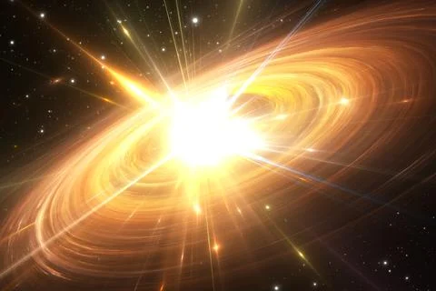 Young star surrounded by a protoplanetary disk Stock Illustration