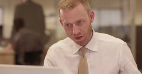 A young stockbroker is stressed after making a huge loss. Stock Footage 49114951