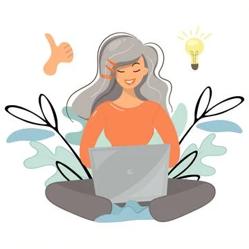 The young student faced a problem and solved it. The girl had an idea. Thumbs 스톡 일러스트