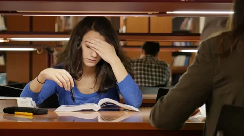 Young student getting frustrated Видео 45518504