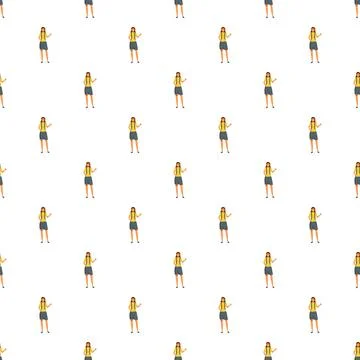 Young student girl repeating pattern background Stock Illustration