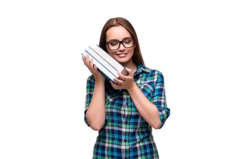 Young student isolated on the white background Stock Photos
