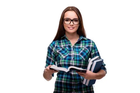 Young student isolated on the white background Stock Photos
