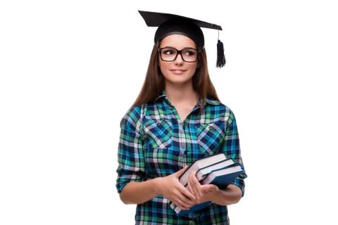 Young student isolated on the white background Stock Photos