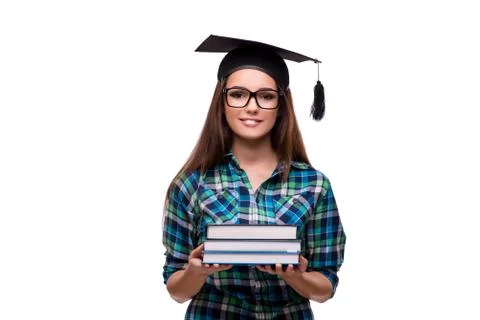 Young student isolated on the white background Stock Photos