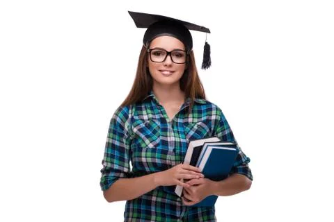 Young student isolated on the white background Stock Photos