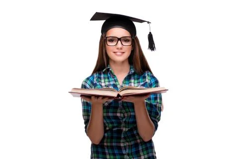 Young student isolated on the white background Stock Photos