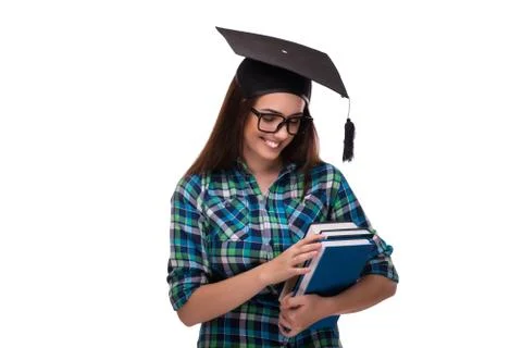 Young student isolated on the white background Stock Photos