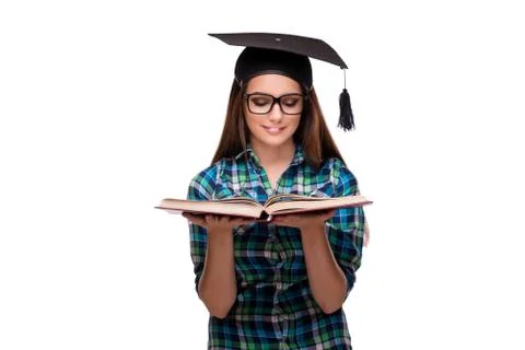 Young student isolated on the white background Stock Photos