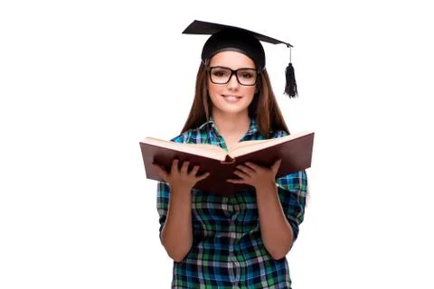 Young student isolated on the white background Stock Photos