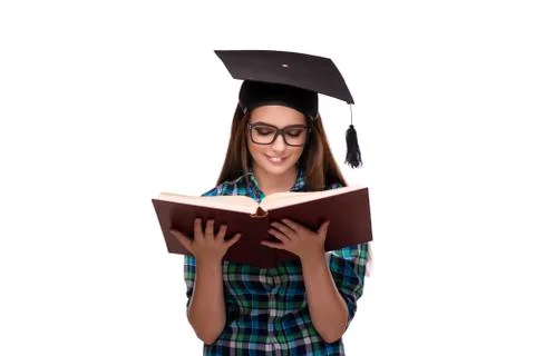 Young student isolated on the white background Stock Photos