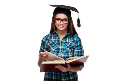 Young student isolated on the white background Stock Photos