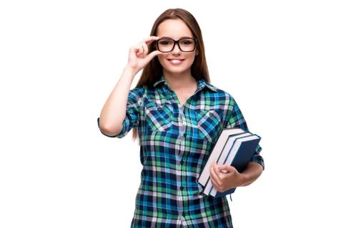 Young student isolated on the white background Stock Photos