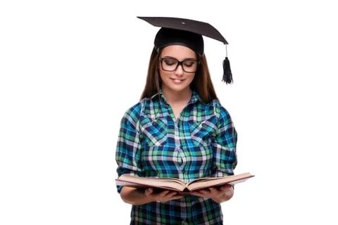 Young student isolated on the white background Stock Photos